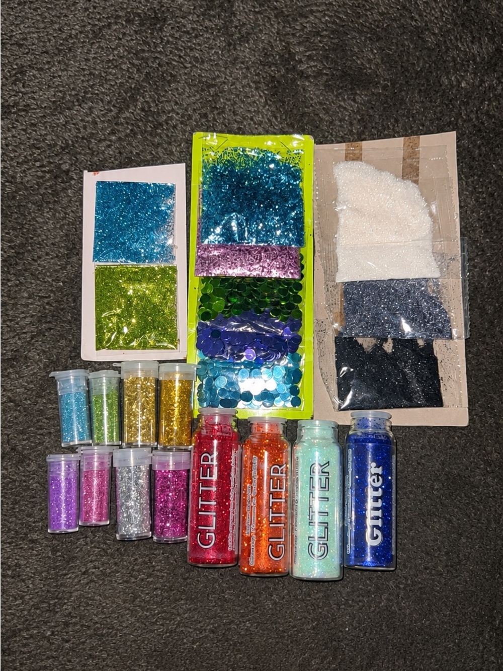 Glitter Mix Pack — Assorted Blue, Green, Gold, Pink, Red, Orange, White, Black